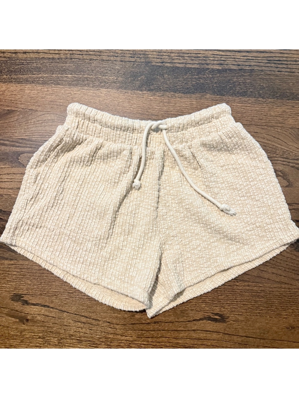 Free People Beach Cream Terry Cloth Cotton Textured Shorts SZ XS
